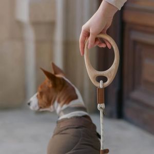 TATA Eco-Friendly Natural Wood Dog Leash Stylish & Durable Premium Pet Lead