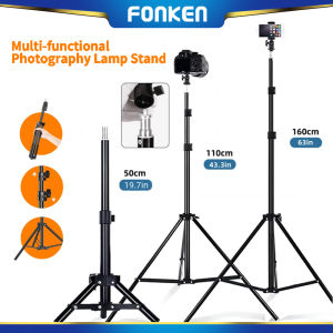FONKEN 50/110/160cm Adjustable Light Stand Portable Tripod Photography Studio Stand For Flash Photo Studio Kits With 1/4 Screw Head
