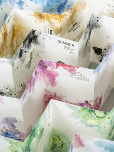 Watercolor Special Material Paper Scenic Blend Scrapbooking Background Paper Decorative Accents Accordion Fold Album Making