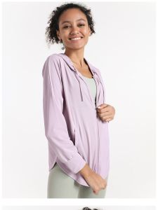 เสื้อแจ็คเก็ตวิ่งออกกำลังกายแบบหลวมๆ สำหรับผู้หญิง ฤดูร้อน แจ็คเก็ตวิ่งเช้า แจ็คเก็ตออกกำลังกายแบบบาง แจ็คเก็ตวิ่งกลางแจ้ง แจ็คเก็ตวิ่งแบบสวมหัว