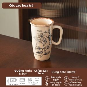 Yomerto | Tách Cà Phê Dung Lượng Lớn Hoa Văn Retro