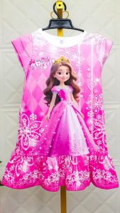 A41-60 รวมชุดเดรสเด็กหญิง เดรสมีแขนแต่งระบาย พิมพ์หน้าและหลัง สินค้าพร้อมส่ง
