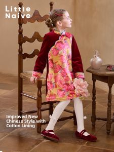 Little Naive | Chinese Style Insulated Winter Dress For Girls