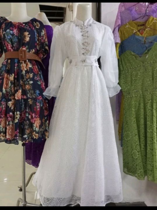 chinese dress ladies ECB Exclusive: Most Admired Maxi Dress , White Xs