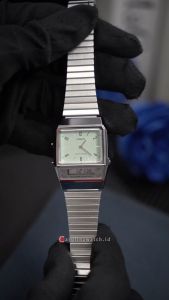 Jam Tangan Wanita Casio AQ-800E-3A Vintage Blue Dial Silver Stainless Steel Band