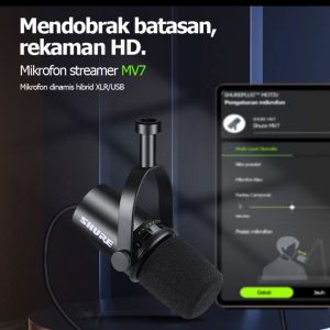 shuer/mv7 mic kondensor originalmic condenser untuk vocalcondenser super peka microphone youtuber