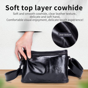 BULLCAPTAIN leather shoulder messenger bag mens fashion street travel small shoulder bag