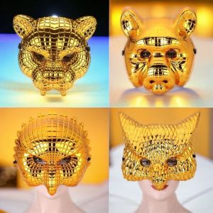 Cross-Border Carnival Halloween Golden Tiger Leopard Animal Masks Plastic Party Costumes Festival Supplies Gifts