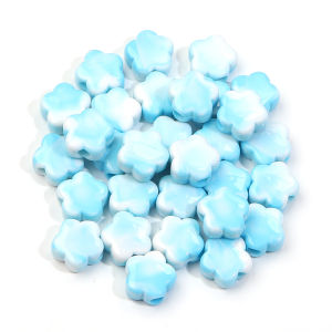 30pcs/lot Colorful Flower Acrylic Beads Two-tone Flower Loose Spacer Beads For Jewelry Making DIY Necklace Bracelet Accessories