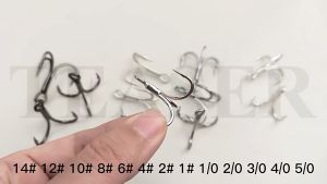 High Carbon Stainless Steel Fishing Hooks - Catchmaster Supplied New Durable Treble Hooks for Bass/Sea Fishing (#6/#8/#10/#12)