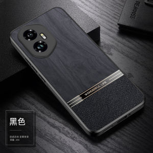 Baohuan Honor 300 pro Luxury Leather Phone Case Full Cover Anti-Fall Business Style for Men And Women Wood Grain Design Protection Shell