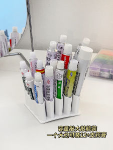 Home Use Tube-shaped Medicinal Ointment Organizer Rack Simple Design No Tool Required Plastic Material Tabletop Placement