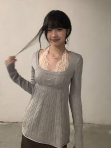 CHANGTONG | Gentle Style Knitted Lace Set