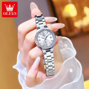 OLEVS Watch For Women Waterproof Original Stainless Steel Diamond Dial Quartz Fashion Wristwatch