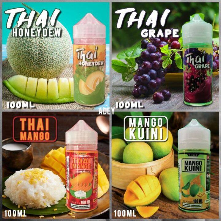 THAI HONEYDEW/THAI GRAPE/THAI MANGO/MANGO KUINI/SOUR PLUM 100ML | Lazada