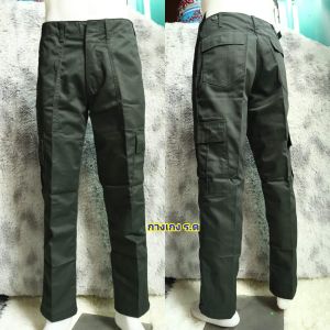 กางเกงขายาวรด* บวกเพิ่ม1ไซส์#งานพร้อมส่ง#ผ้าก้างปลา#สีเขียว