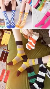 Tất Nhảy Cho Bé Tất Cổ Cao Cột Dây Tất Trắng Đen 3 Cọc Vớ Nhảy Cho Bé Tất Thời Trang VG02