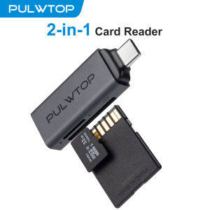 PULWTOP SD Card Reader USB C 5Gbps 2-in-1 SD Card Reader to USB Adapter for SD SDHC SDXC MicroSD Compatible.
