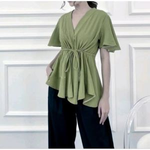 ATASAN WANITA TERBARU CRINKLE AIRFLOW PREMIUM KOREAN STYLE VIRAL BUSUI FRIENDLY