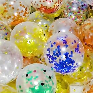 GTB Balon Latex Transparan Confetti 12 inch / Balon Confetti / Balon Transparan 12 Inch SATUAN / Balon Transparan isi Confetti S139