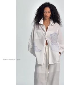 ULD | Hand-Embroidered Original Lightweight Airy Feel Retro Style Four-Season Shirt