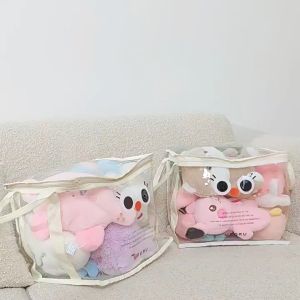 KAPEKANZ กระเป๋าเก็บของแบบใส กันฝุ่น วางซ้อนกันได้ กระเป๋าจัดเก็บหนังสือ พลาสติก PVC แบบใส มีซิป กันฝุ่น กันน้ำ เก็บหนังสือ ล่องเก็บของเล่นความจุขนาดใหญ่นัก