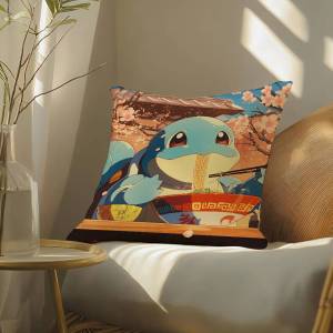 Bandai | Pokemon Officer Jenny Anime Plush Pillow Cover Soft Short Plush Cushion Cover For Sofa Bedroom Home Decor Gift