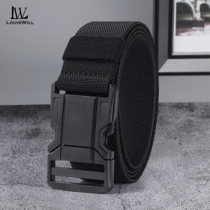 LouisWill เข็มขัดผู้ชายแฟชั่นอินเทรนด์เข็มขัดไนล่อนเข็มขัดเอวอรรถประโยชน์ปรับความยาวได้120ซม. ทนรอยขีดข่วนเข็มขัดสำหรับผู้ชายเข็มขัดกางเกงยีนส์วินเทจสำหรับผู้ชาย