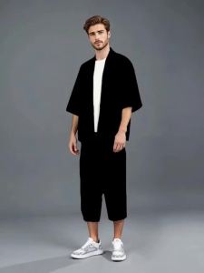 Nam Graffiti In Hình Hoạt Hình Áo Cardigan Kimono Nhiều Màu Sắc Nghệ Thuật Trừu Tượng Thường Ngày Rời Tay Lửng Hip Hop Dạo Phố Polyester