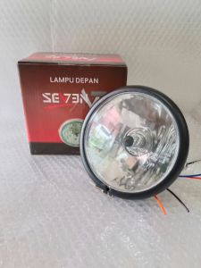 LAMPU DEPAN CB100 REFLEKTOR HEADLAMP JUTE KACA PUTIH BATOK HITAM CROM UNIVERSAL MOTOR SEVEN