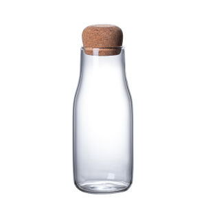 Food Grade Cork Top Borosilicate Glass Storage Jar