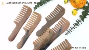 Lược Sừng HAHANCO [COH177] Xuất Nhật Răng Thưa Chải Tóc Xoăn Tóc Xù Tóc Rối