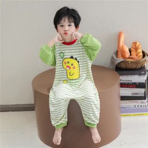 Boys Long Sleeve Modal Romper Sleepwear for Air Conditioned Room Four Seasons Style Childrens Sleep Bag Comfortable Casual Wear