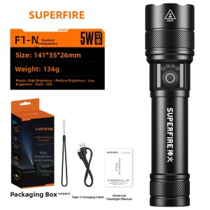 SUPERFIRE | Ultra-bright Rechargeable Portable High-capacity Far-reaching LED Multifunctional Flashlight