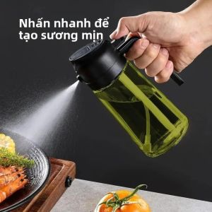 Máy Phun Dầu Thủy Tinh 500ml Hộp Đựng Giấm 2 Trong 1 Dụng Cụ Gia Vị Nhà Bếp Thân Thiện Với Môi Trường Để Nấu Nướng BBQ - Chất Liệu Thủy Tinh