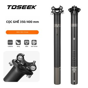 Cọc Yên Xe Đạp TOSEEK Carbon Độ Lệch 0mm Đường Kính 27.2/31.6mm Chiều Dài 350/400mm Màu Đen Dành Cho Xe Đạp Địa Hình Và Xuồng.