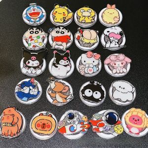 Cute Cartoon Magnetic Phone Stand Foldable Retractable Rotatable Airbag Anti-fall Ring Holder Absorption Support Seat Creative Lazy Watching TV Tool