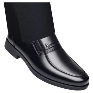 PLOVER Mens Casual Leather Shoes Business Anti-slip Soft Bottom Spring Autumn Season Dad Shoes Comfortable Wear