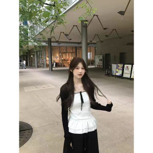 Sweet Girl Feel Knot Long Sleeve Sun Protection Knitted Open Cardigan Layering Ruffle Strap Vest Womens Top Two-Piece Set