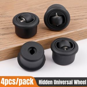 4Pcs Furniture Invisible Universal WheelSmooth Quiet360° Rotation Caster for Push-pull Moving Table Office Desk Cabinet Bottom