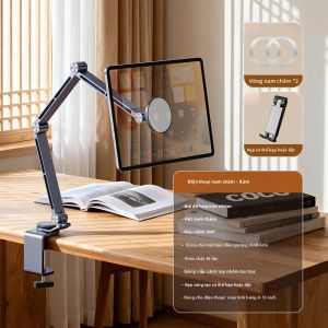 KUSHOP | Đế Để Bàn Từ Tính Cho Máy Tính Bảng Toàn Bộ Nhôm 360 Độ Xoay