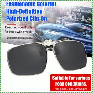 Eterlens Clip On Glasses Polarized Flip Up Clip On Sunglasses For Men Women Night Vision Driving Glasses