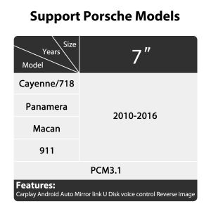 OEM Screen Upgrade Decoder Box for Porsche PCM3.1 CarPlay Interface Wireless CarPlay Android Auto Retrofit Kit Mirror link