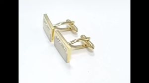 Mens Rectangular French Cufflinks with Double Color & Rhinestone Inlay Business Wedding Shirt Cuff Links