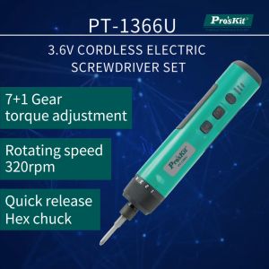 ProsKit PT-1366U 3.6V Cordless Electric Screwdriver