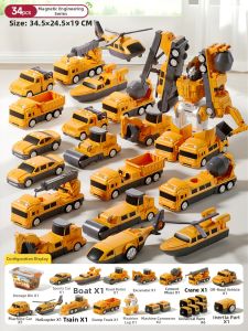 MABAOMABAO | Educational Fire Truck Transforming Toy Car