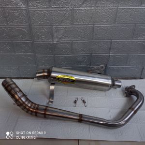 KNALPOT CB MEGA PRO TIGERGL SCORPIO MODEL BULAT JENONG PANJANG 30CM