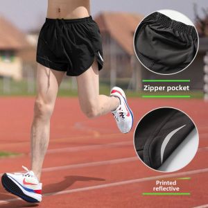 Professional Marathon Running Shorts for Men Sports Tracksuit Three-quarter Length Breathable Quick-dry Inner Lining Training Pants