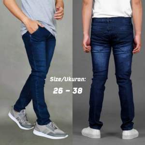 TURUN HARGA - Celana Jeans Pria Lelaki Dewasa Hitam Pensil Slimfit Slim Fit Slimpit Slim Pit Skinny Stretch Street Setrit Strit Karet Melar / Jins Panjang / Jens / Cowok / Murah / Keren / Gaul / Item Polos