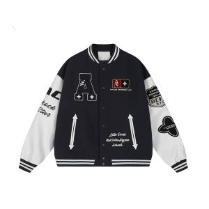 A chock | American Heavy Flocking Baseball Jacket